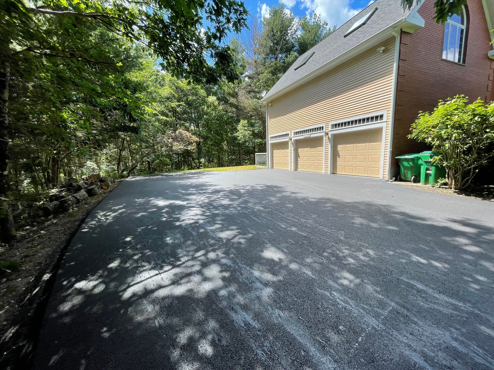 A residential basketball court paved in Canton MA by Norfolk Asphalt Paving & Excavation