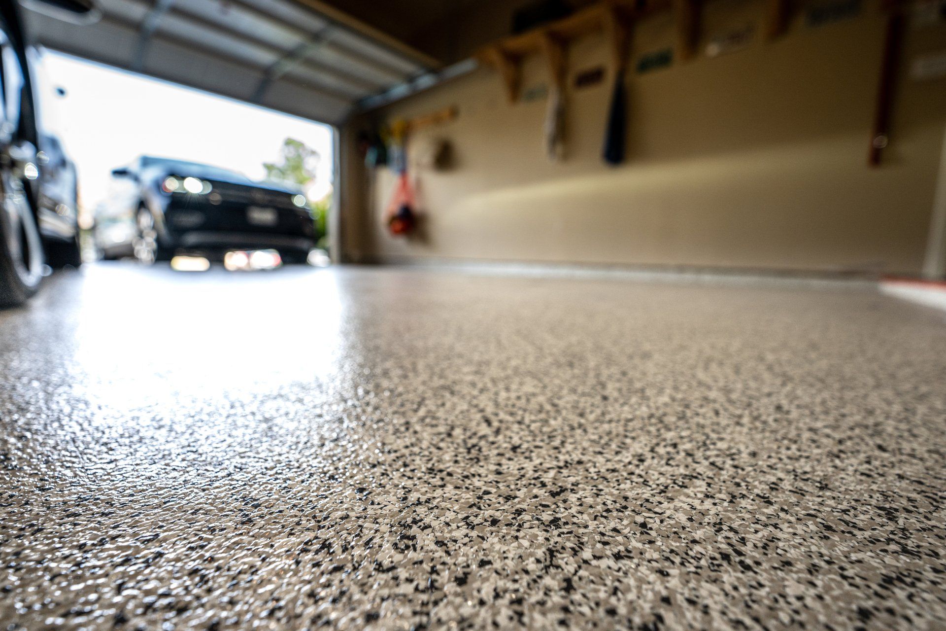 Epoxy floor in home garage