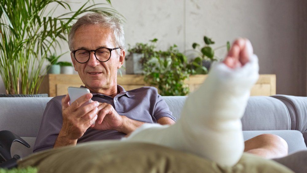 Senior Man With Broken Legs — Great Falls, MT — Senior Insurance Market Senior Man With Broken Legs — Great Falls, MT — Senior Insurance Market