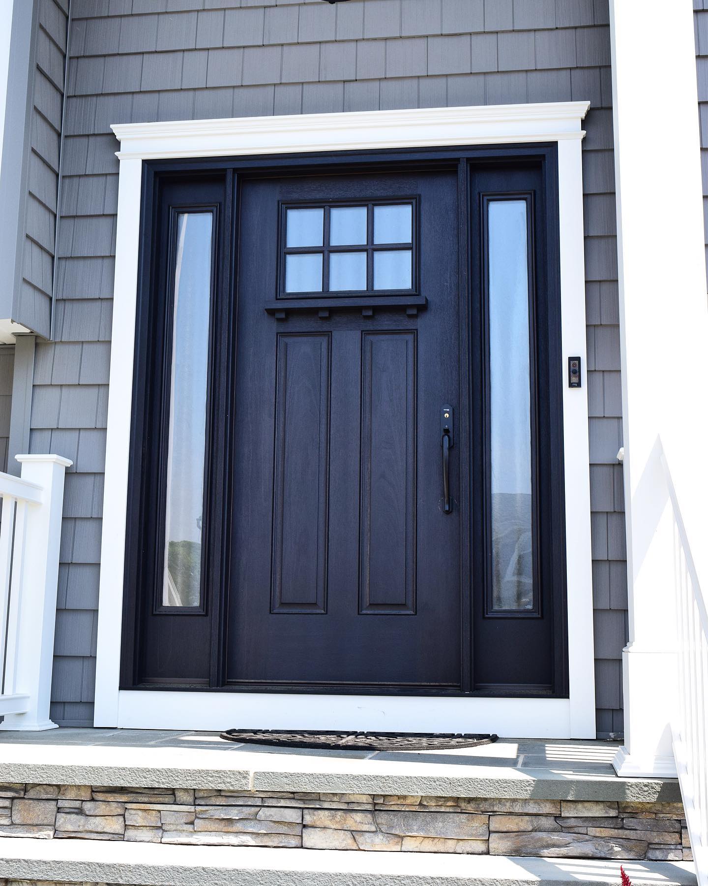 Double Entry Door with Glass and Sidelights