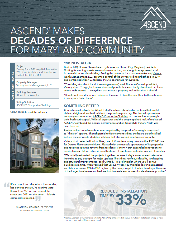 Ascend ad: Building with text overlay 