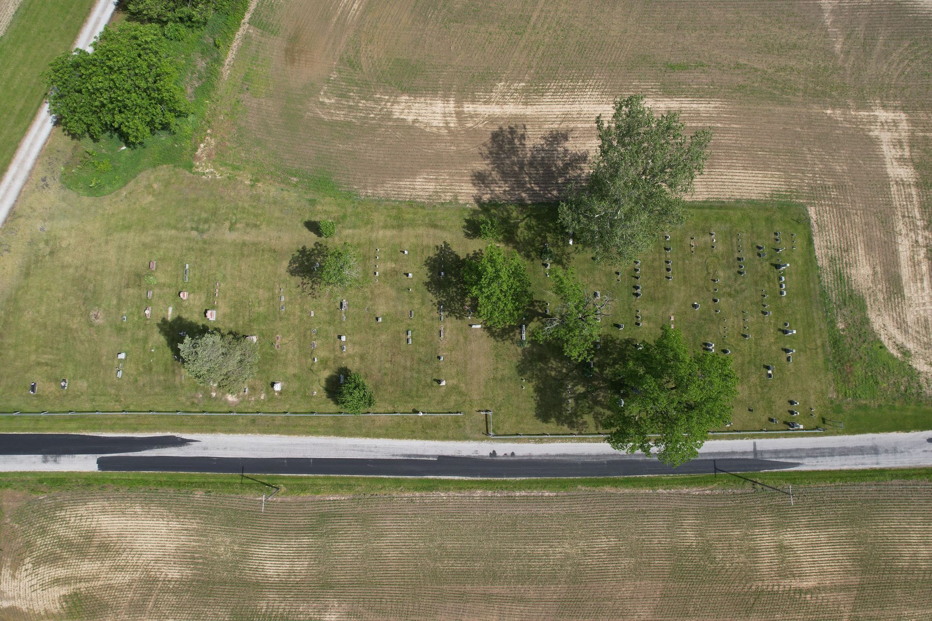 Aerial view of Grant Cemetery