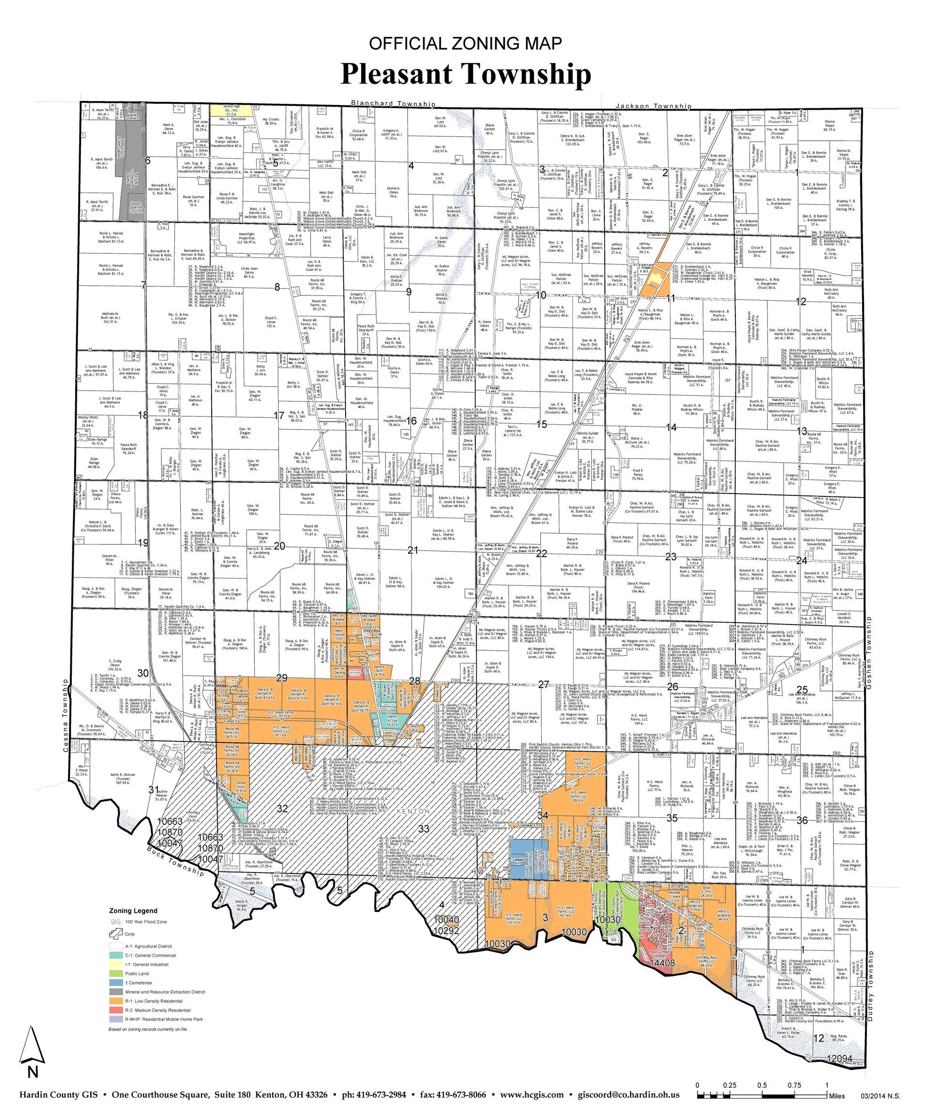 Pleasant Township Zoning Map Hardin County Ohio