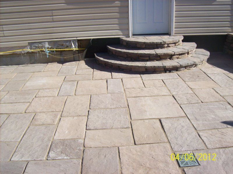 A Picture of A Patio with Stairs Taken in 2012