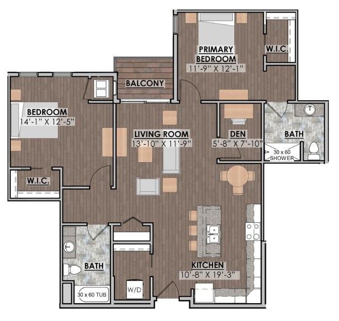 a floor plan of a house with a bedroom and a living room
