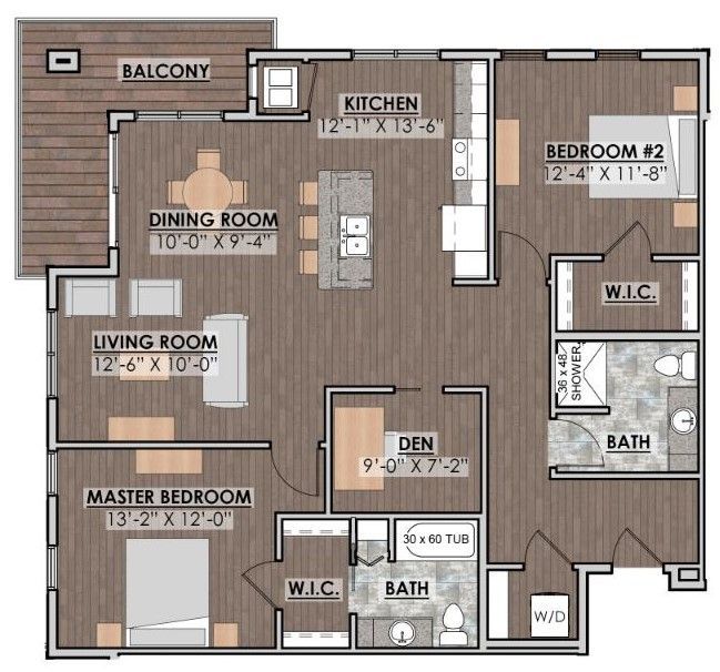 a floor plan of a house with a balcony