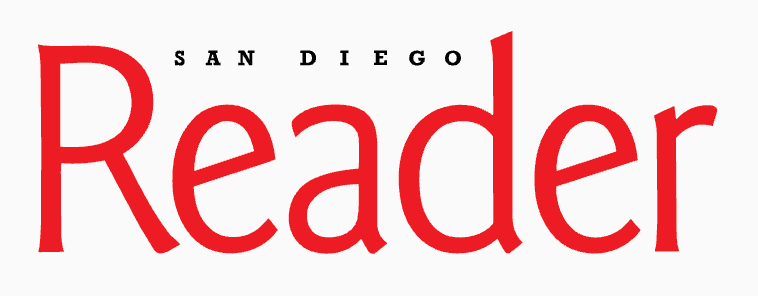 San Diego Reader logo in red text with small black “SAN DIEGO” above it