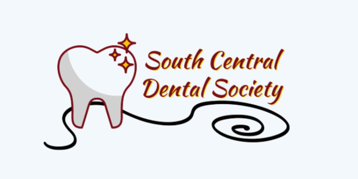 Logo for South Central Dental Society: a cartoon tooth with sparkles and text.