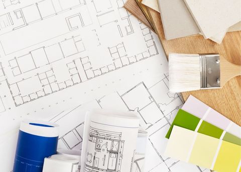 Home Repair Service plans and paint brushes