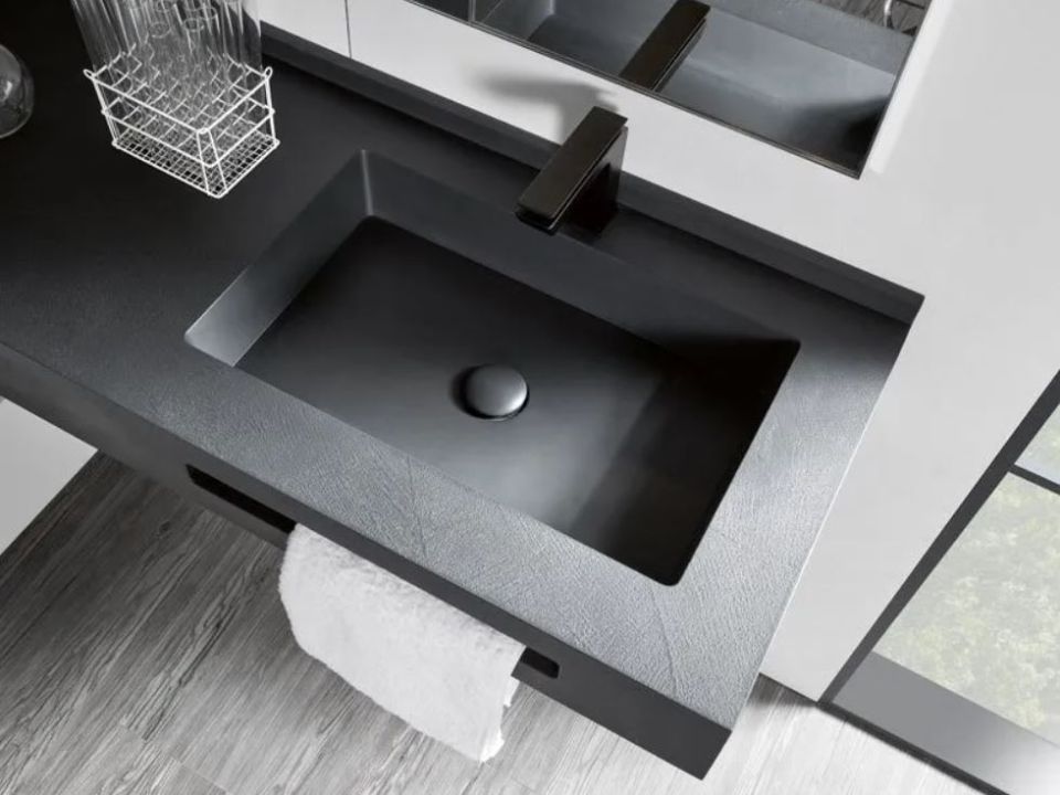 Acquabella black washbasin