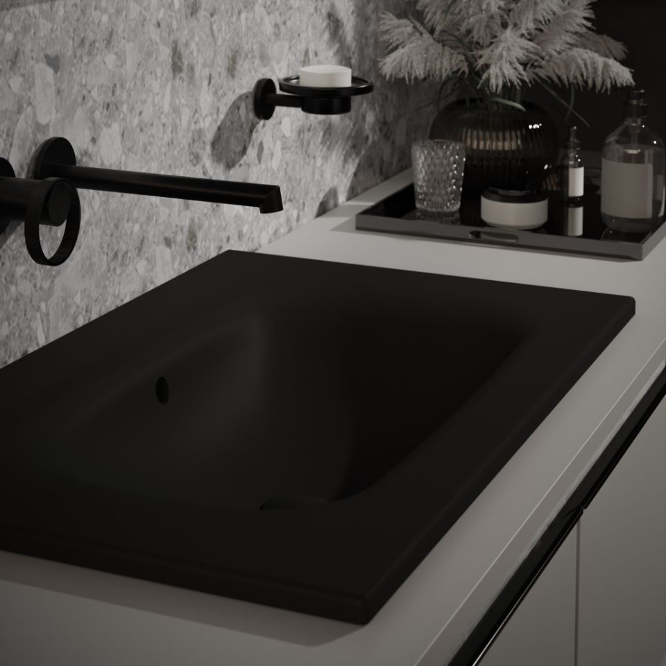 Disegno Ceramica black washbasin