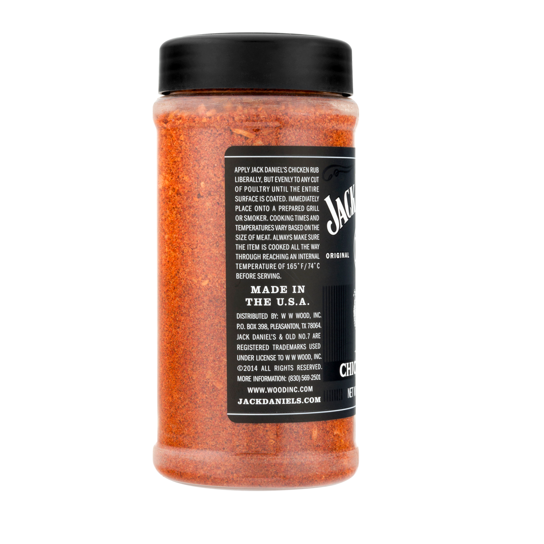 Jack Daniel’s® Chicken Rub left side of Bottle