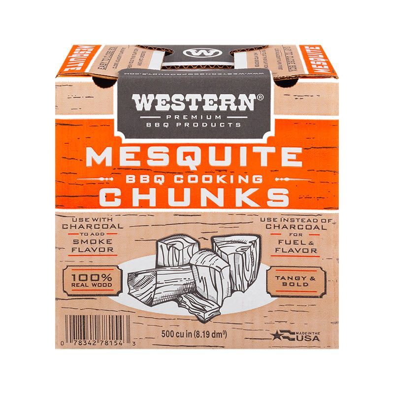 Box of Western Premium Mesquite BBQ Cooking Chunks