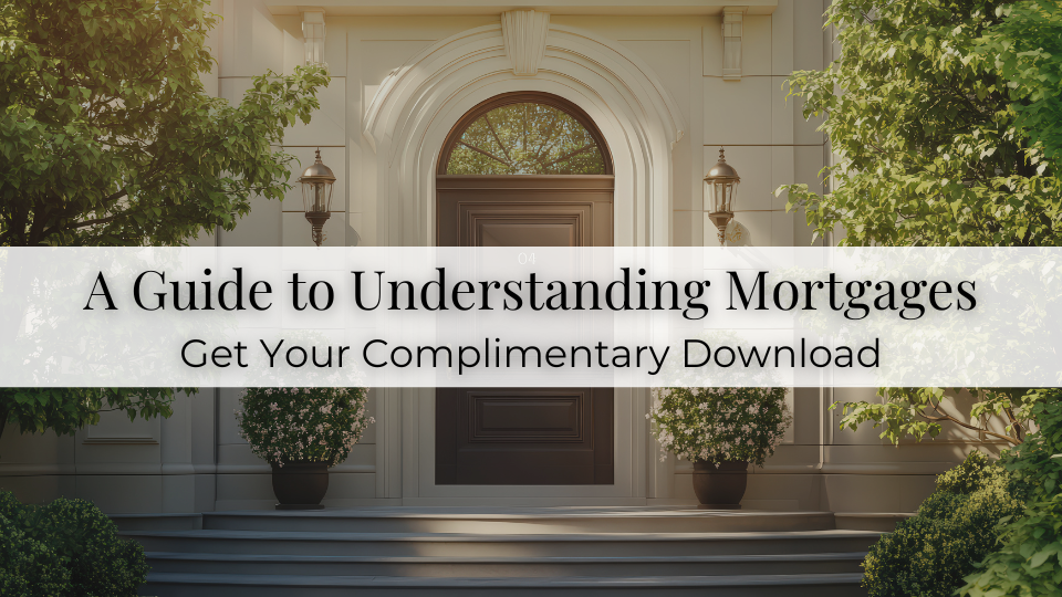 Mortgage guide banner with arched doorway and text: “Get Your Complimentary Download”