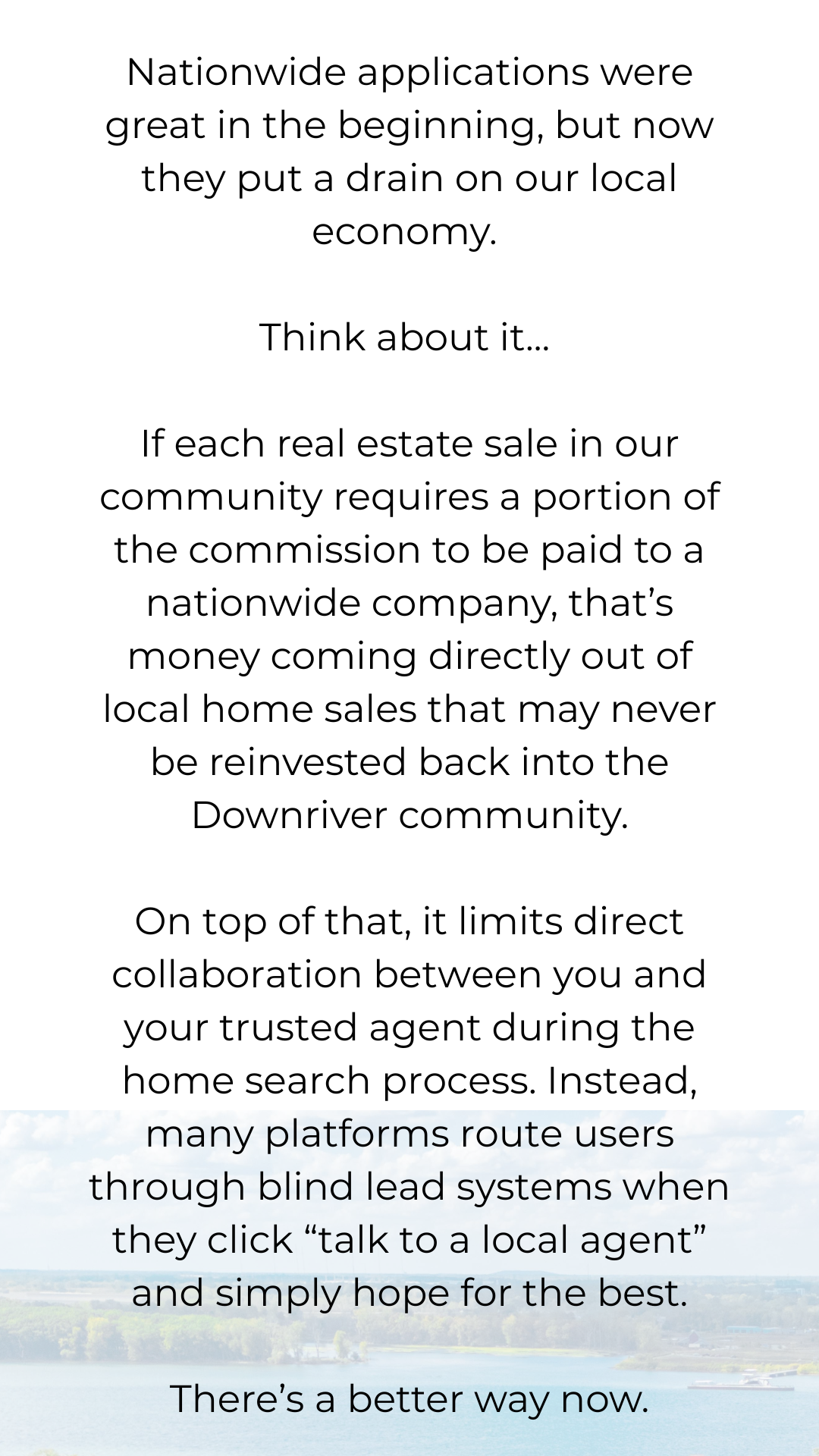 Flyer urging local estate sales to keep revenue in the community through fairer treatment of liquidators
