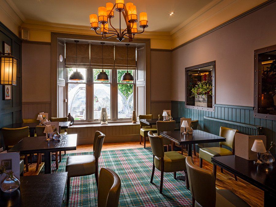 Inside The Fox and Willow with the sun shining through the window