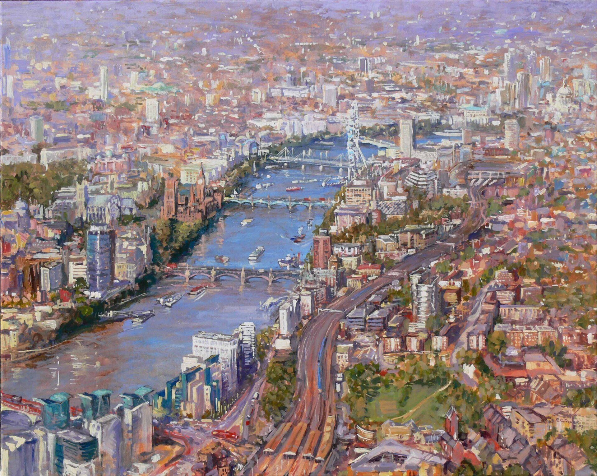 London Birds Eye View — panoramic cityscape by Mariusz Kaldowski.