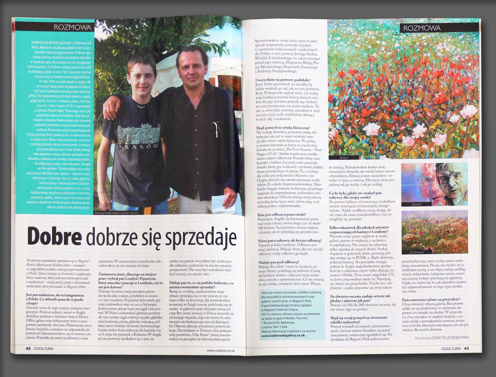 Press article in Cooltura Magazine UK about Mariusz Kaldowski exhibition in Regent's Park (2006)