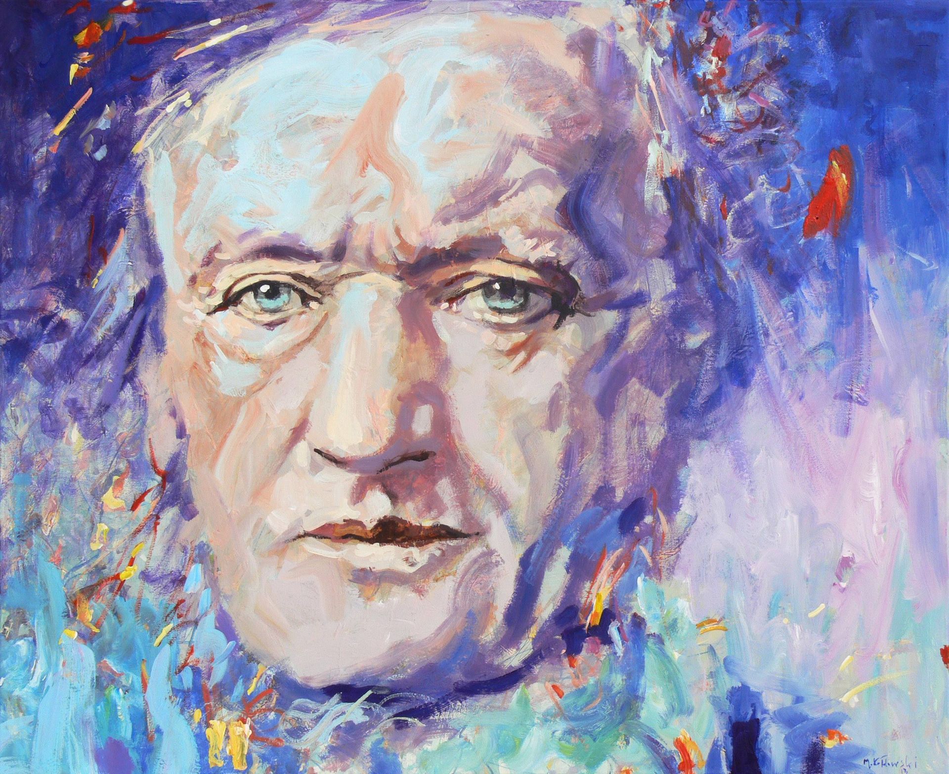 Portrait of Richard Wagner by Mariusz Kaldowski, acrylic on canvas