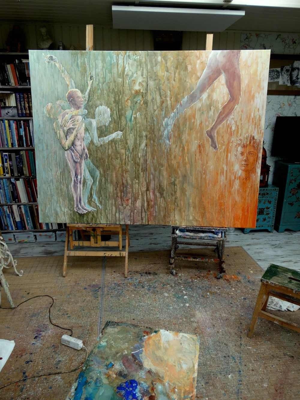 panel from the Britten Variations frieze by Mariusz Kaldowski, abstract interpretation of music in colour and rhythm