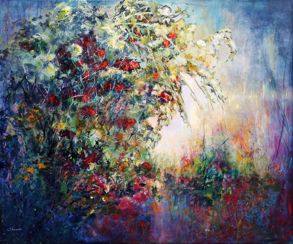Red Rowanberries
painting of red berries trees in autumn
acrylic on canvas 100 x 120cm