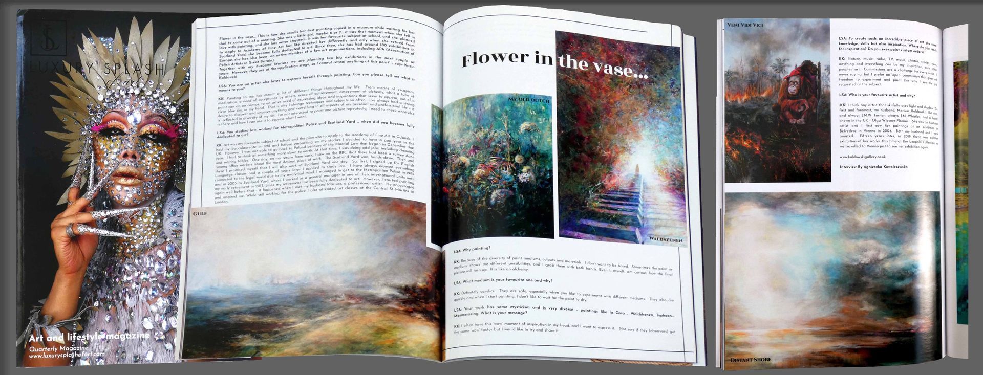 Press article in the Luxury Splash of Art magazine about Kasia Kaldowski and her art (2023)