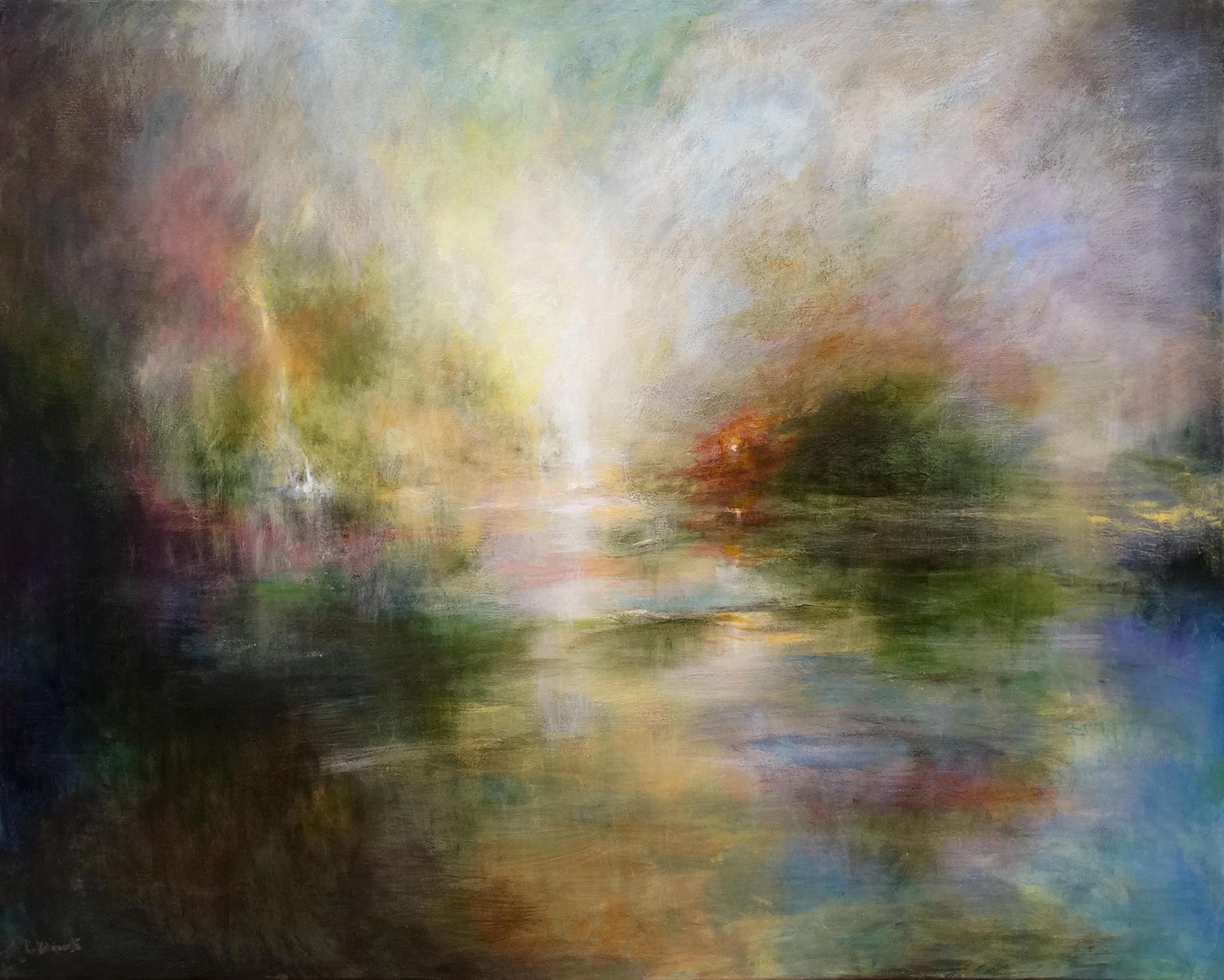 It's A Good Life painting of an abstract landscape in earthy colours
acrylic on canvas 120 x 150cm 