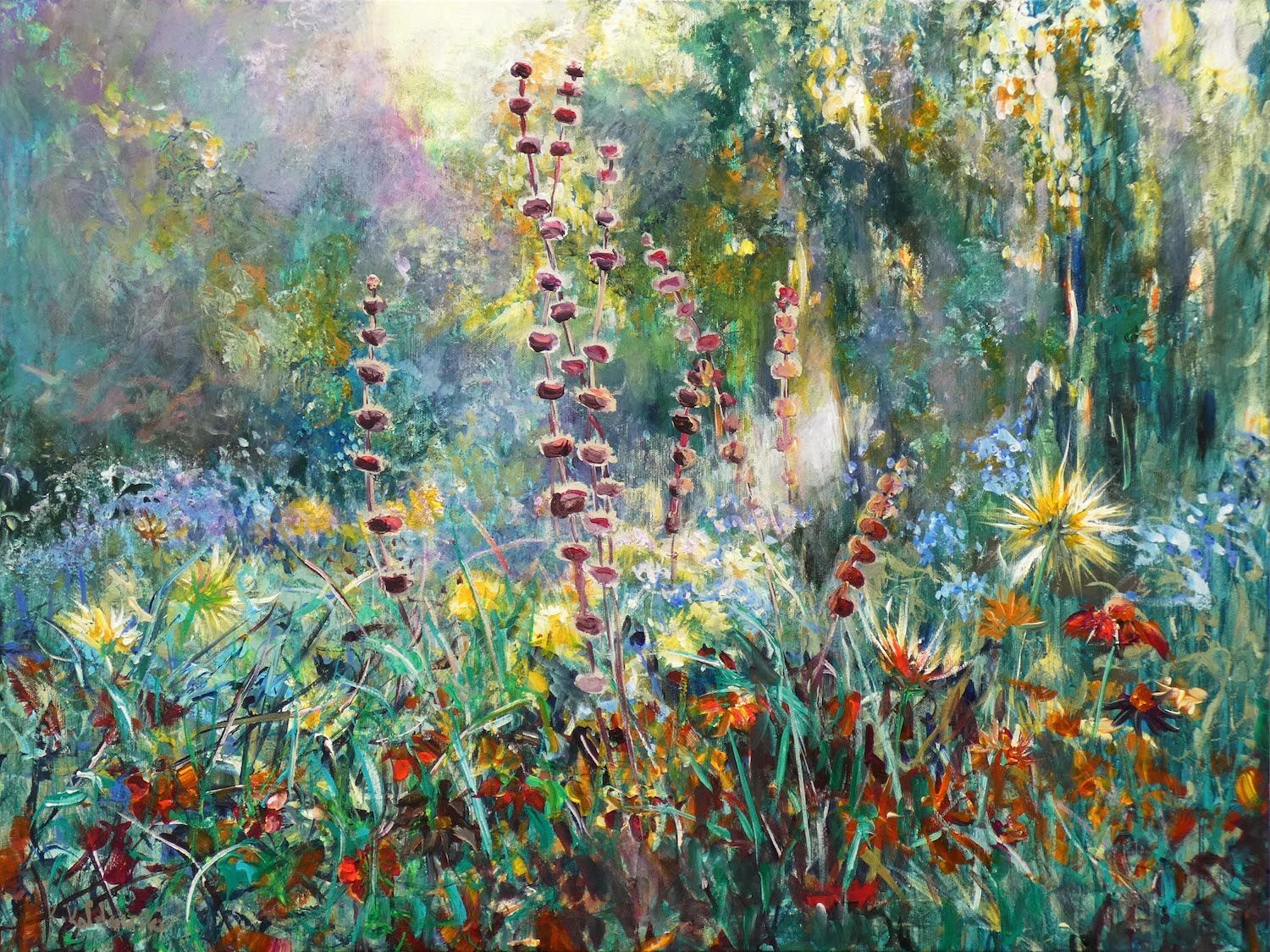 Seeds of Malva painting 
acrylic on canvas 60 x 80cm