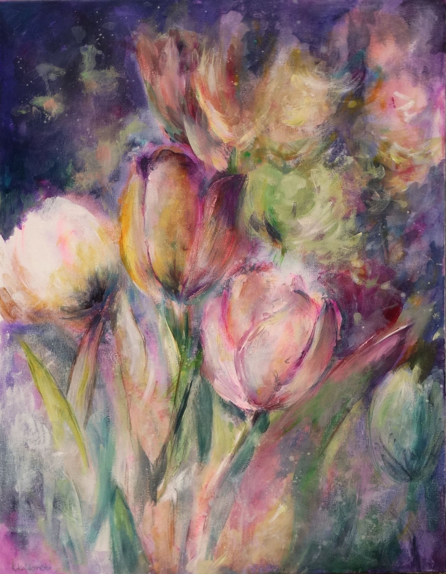 Inpressions of Tulips painting 
acrylic on canvas (DE) 18