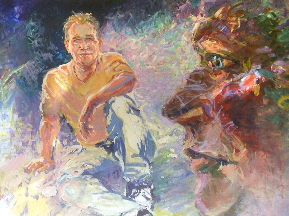Portrait of Krzysztof Twarowski by Mariusz Kaldowski, acrylic on canvas