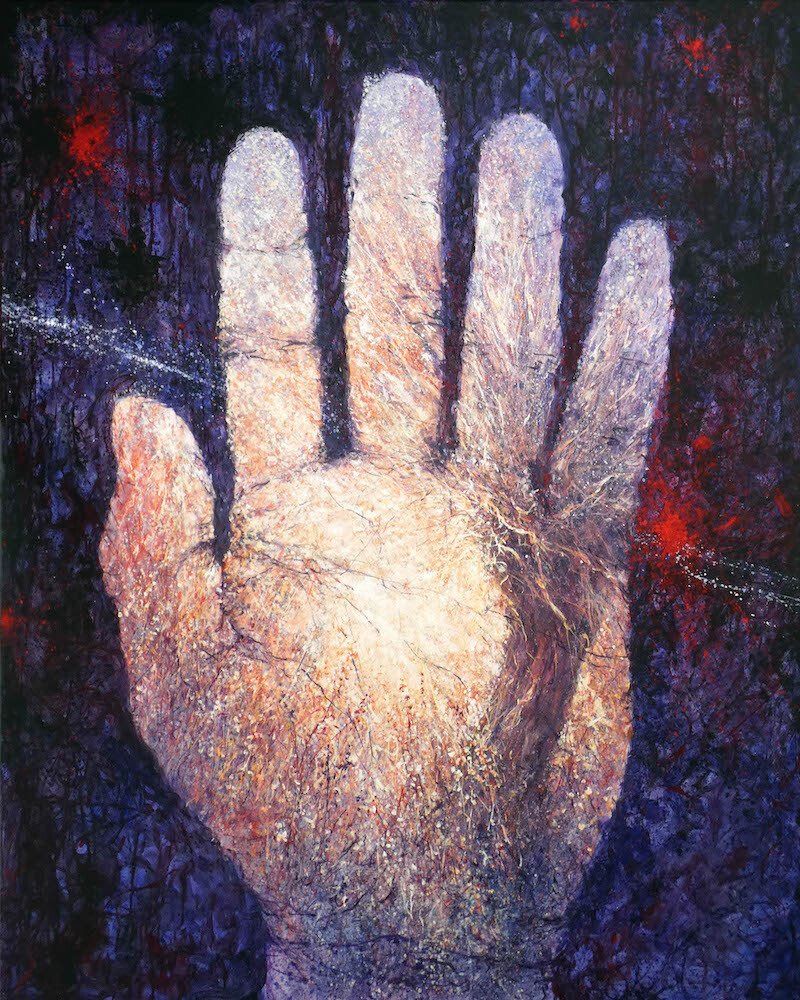Creators — large acrylic composition by Mariusz Kaldowski from the Quo Vadis project.