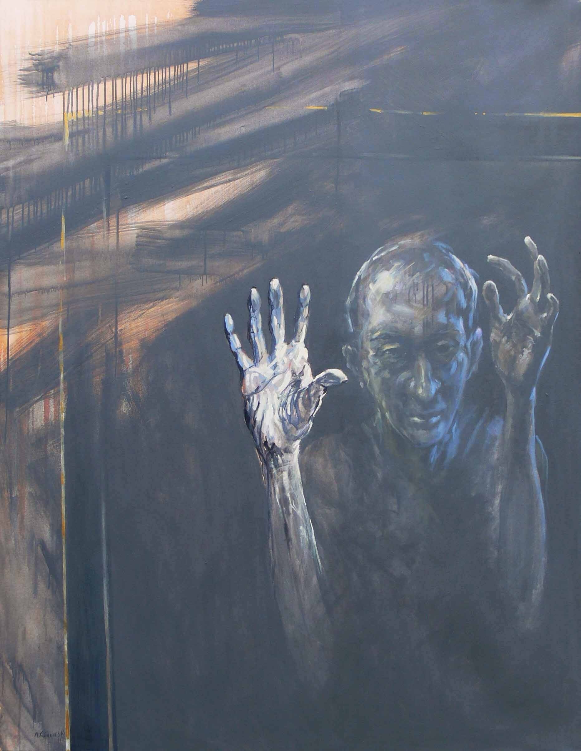 Painting by Mariusz Kaldowski inspired by Mussorgsky’s Pictures at an Exhibition — first panel of the Project, The Gnome.