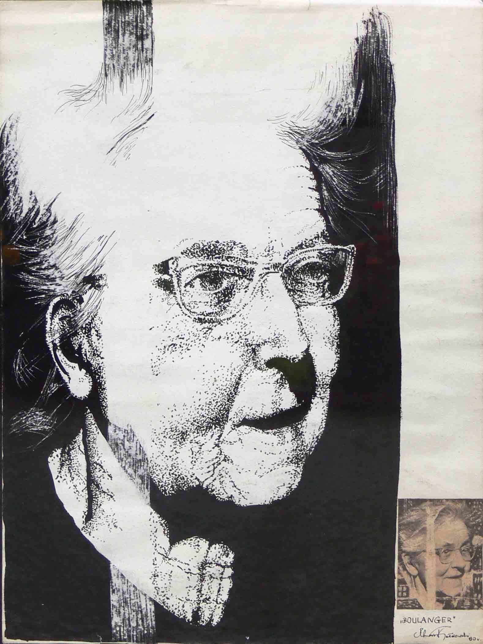 Figurative archive composition study of old female face by Mariusz Kaldowski