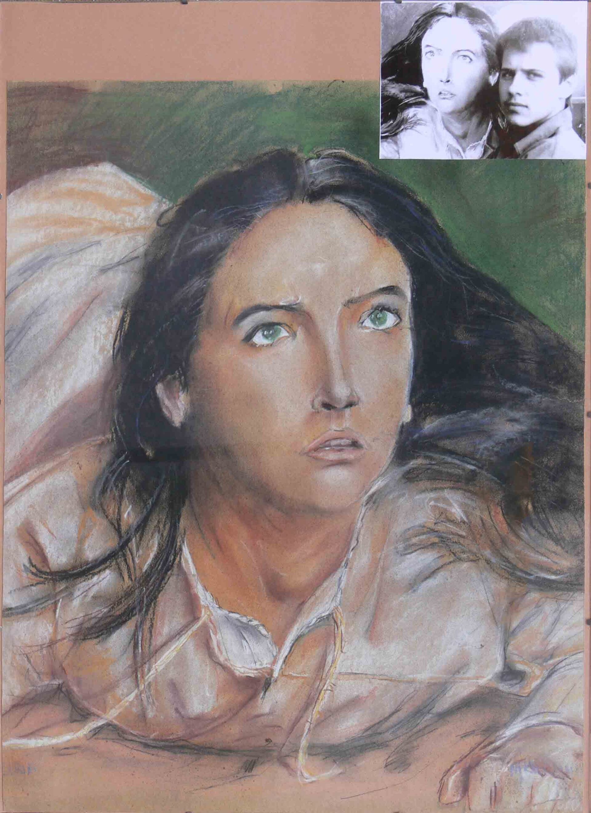 Archival oil painting of a young female by Mariusz Kaldowski