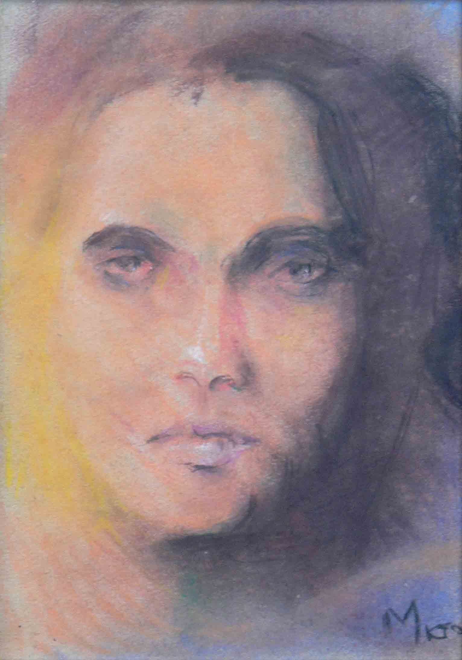 Figurative archive experimental of female face painting by Mariusz Kaldowski