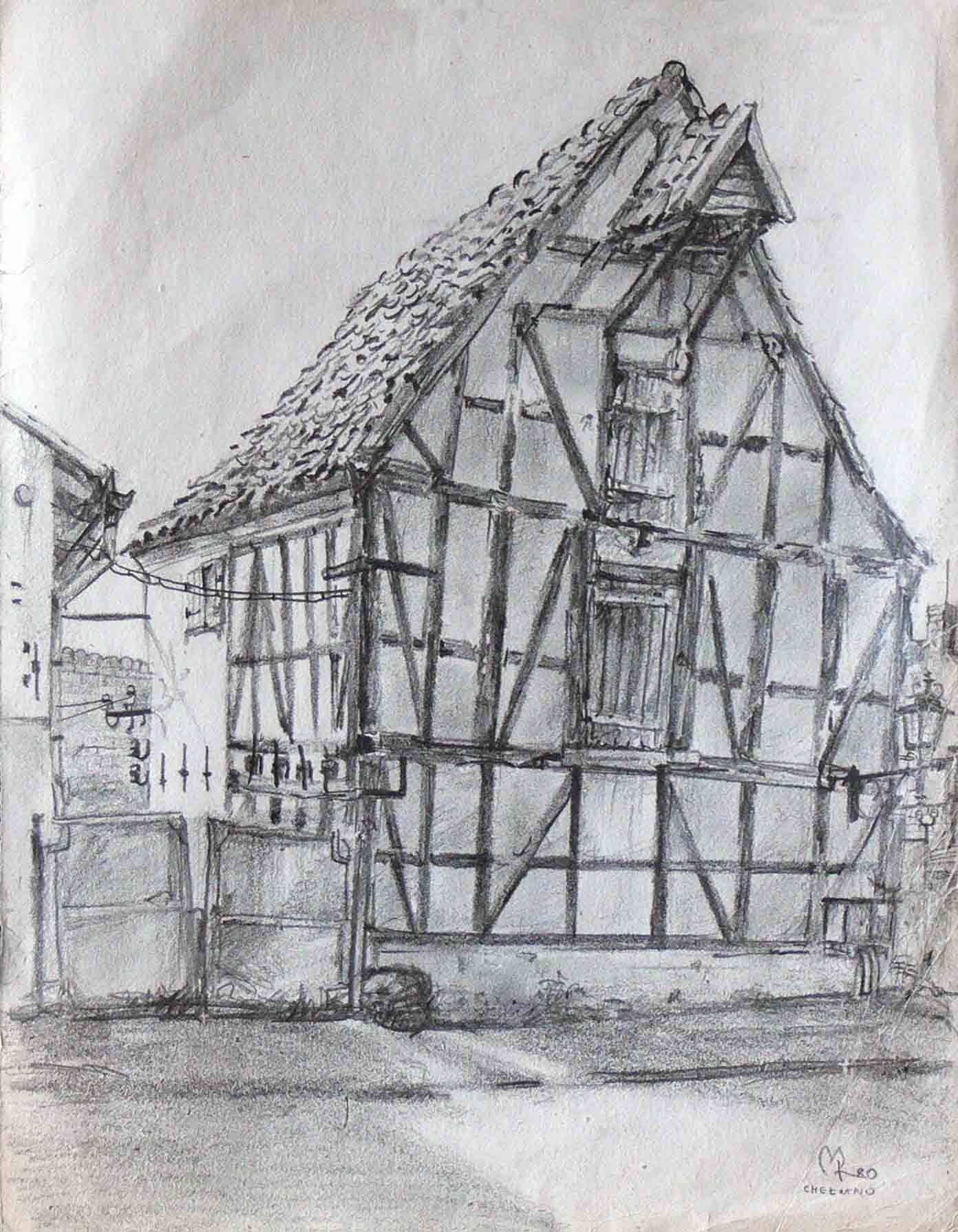 Drawing of a timer frame house by Mariusz Kaldowski