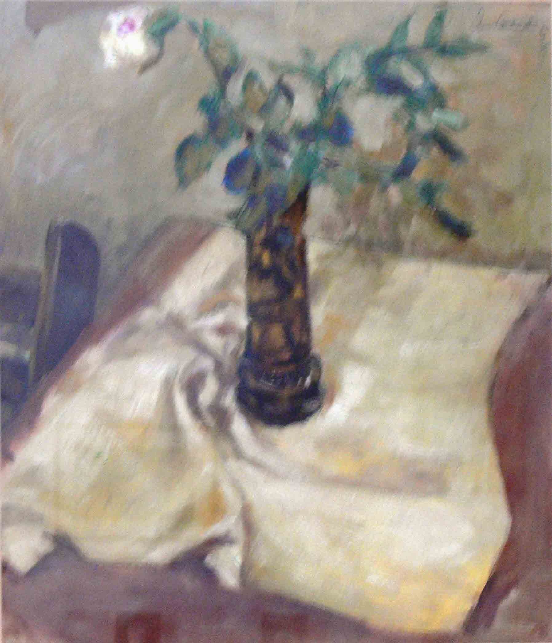 Symbolic acrylic sketch of vase by Mariusz Kaldowski