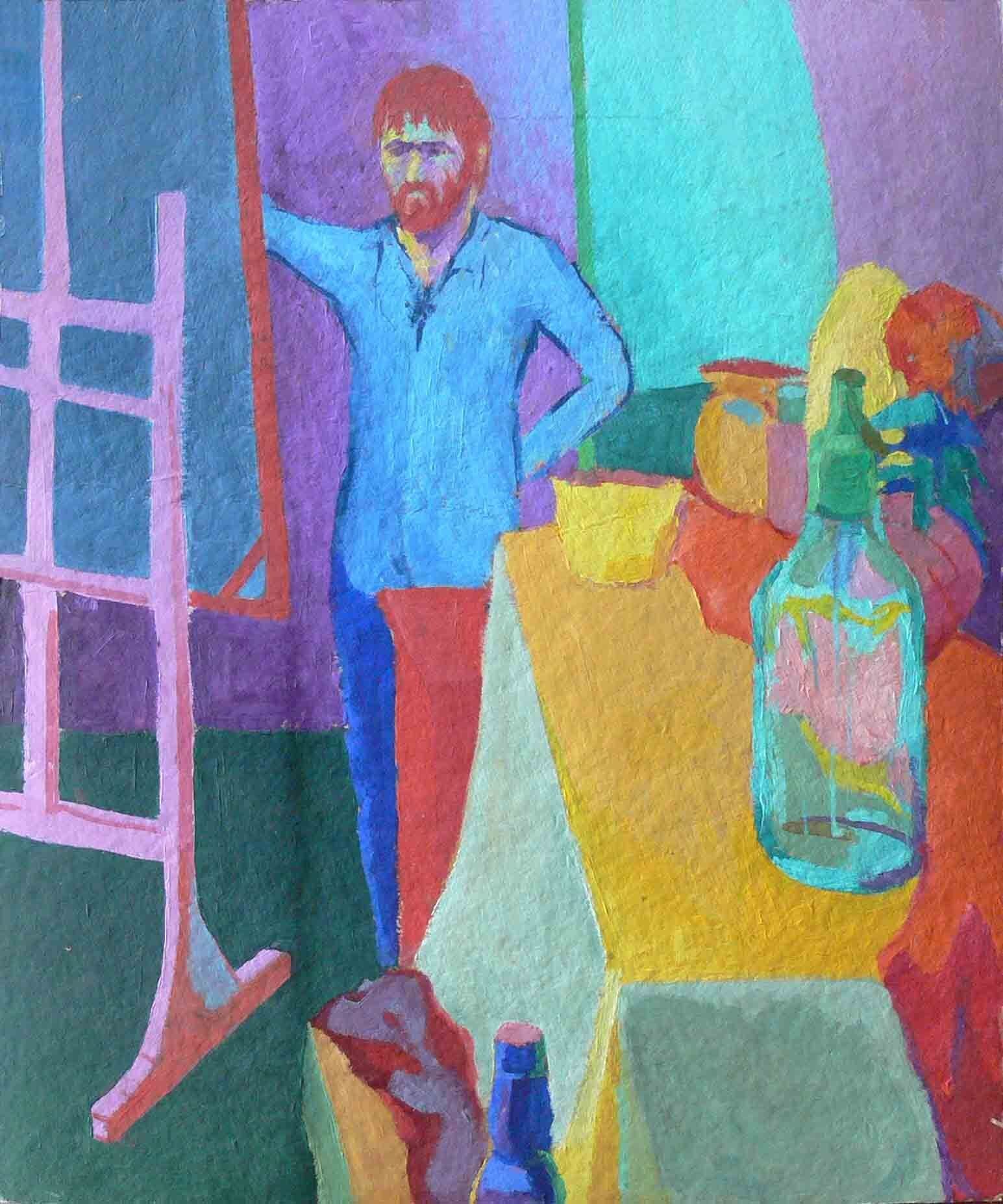 Painting of an artist in studio from Mariusz Kaldowski archive