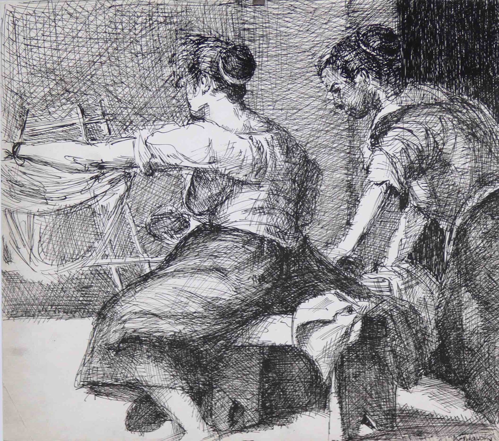 Figurative sketch drawing of a couple figures archive by Mariusz Kaldowski