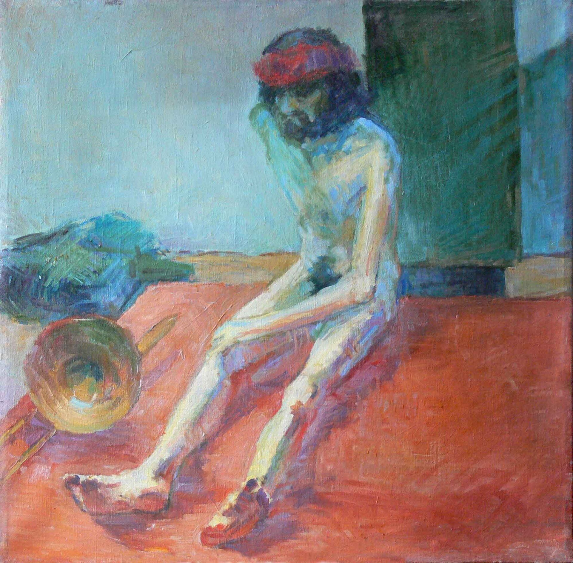 Symbolic archive figure study of male nude by Mariusz Kaldowski