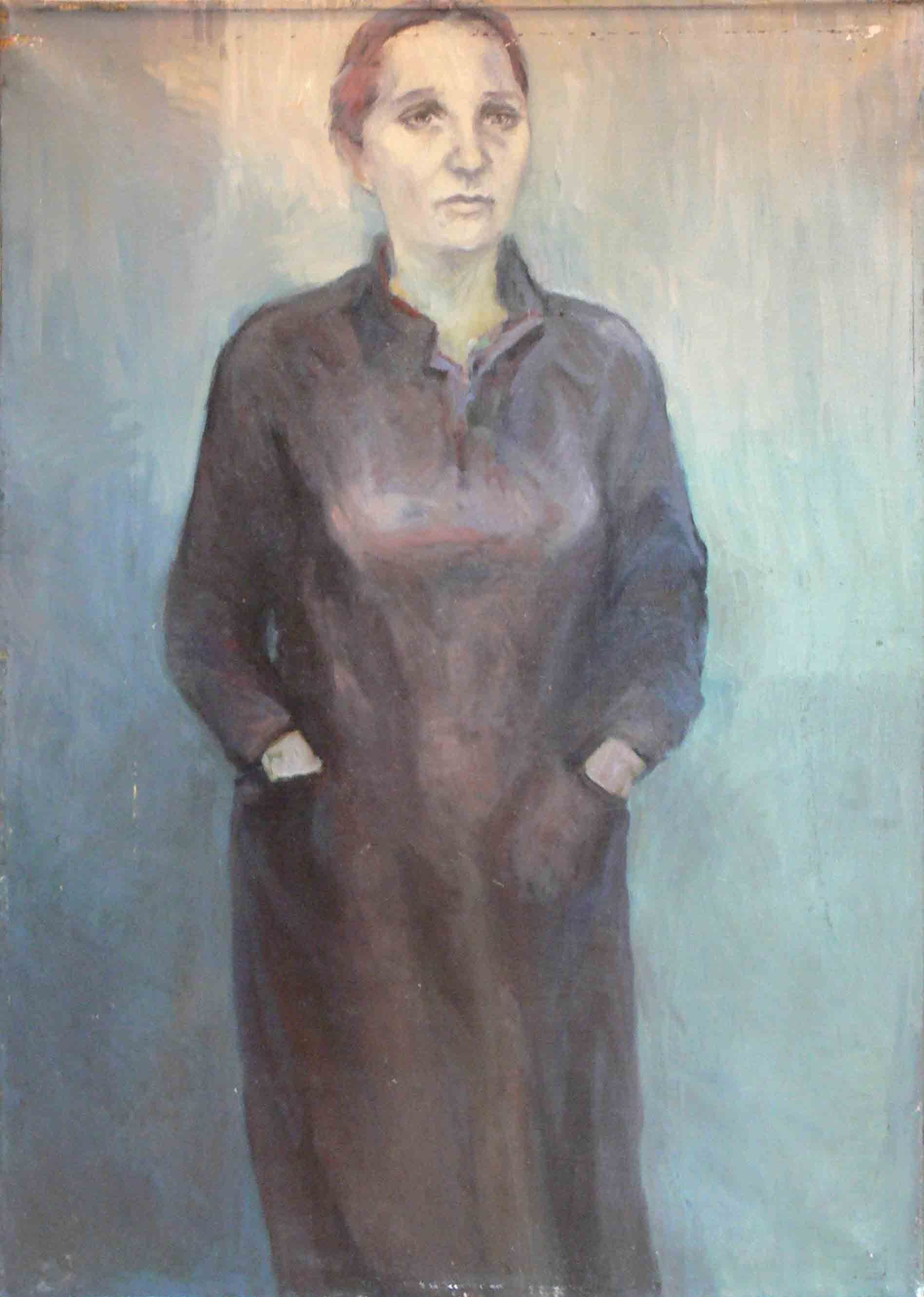 Symbolic figurative archive painting of a female by Mariusz Kaldowski
