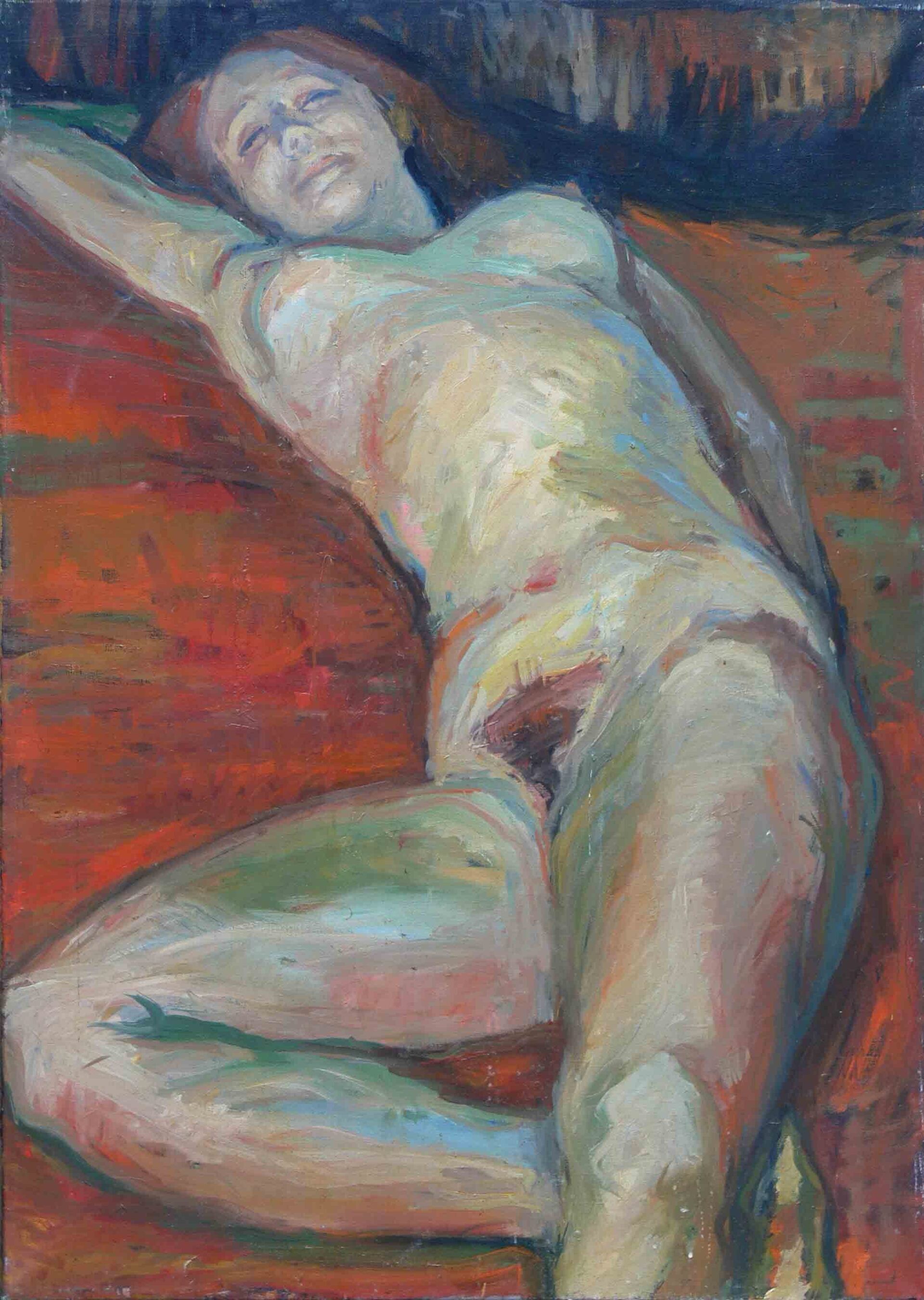 Archive painting of a young female nude by Mariusz Kaldowski