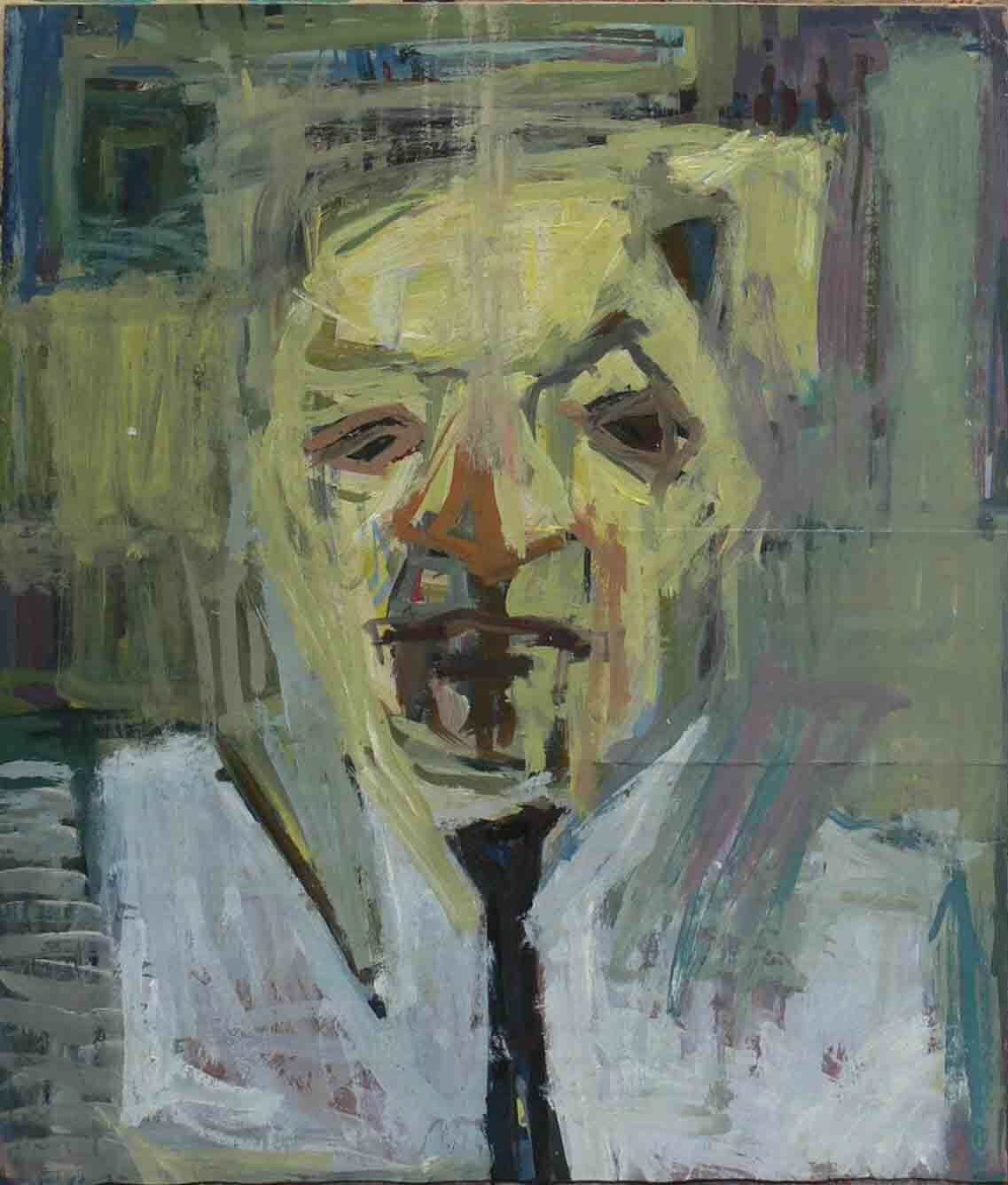 Abstract early painting of a face by Mariusz Kaldowski