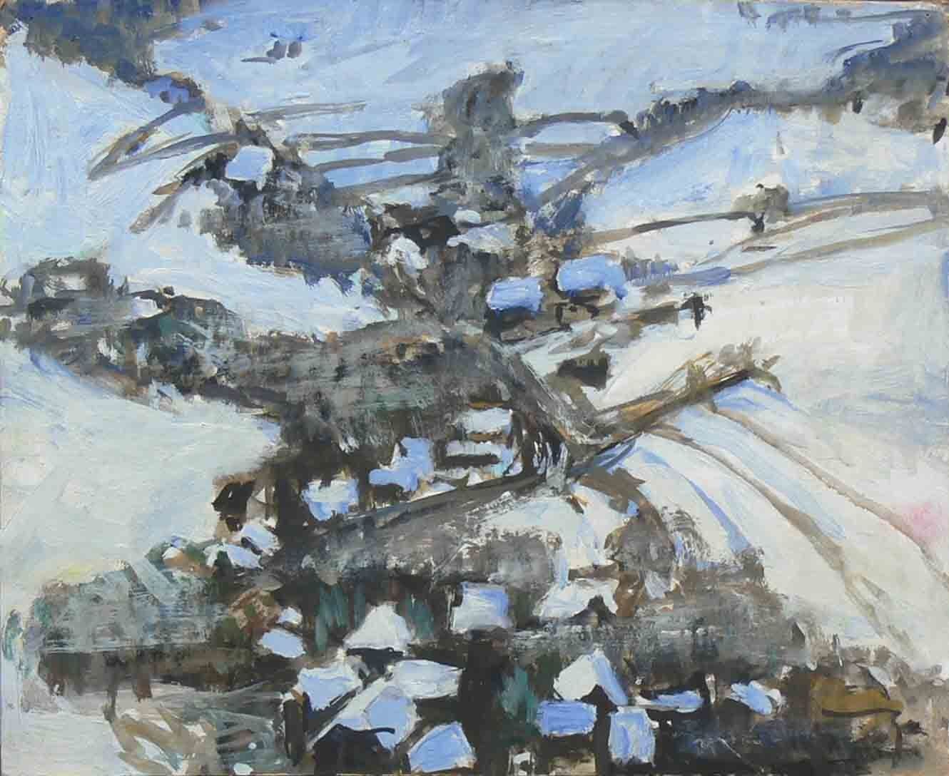 Winter town sketch by Mariusz Kaldowski