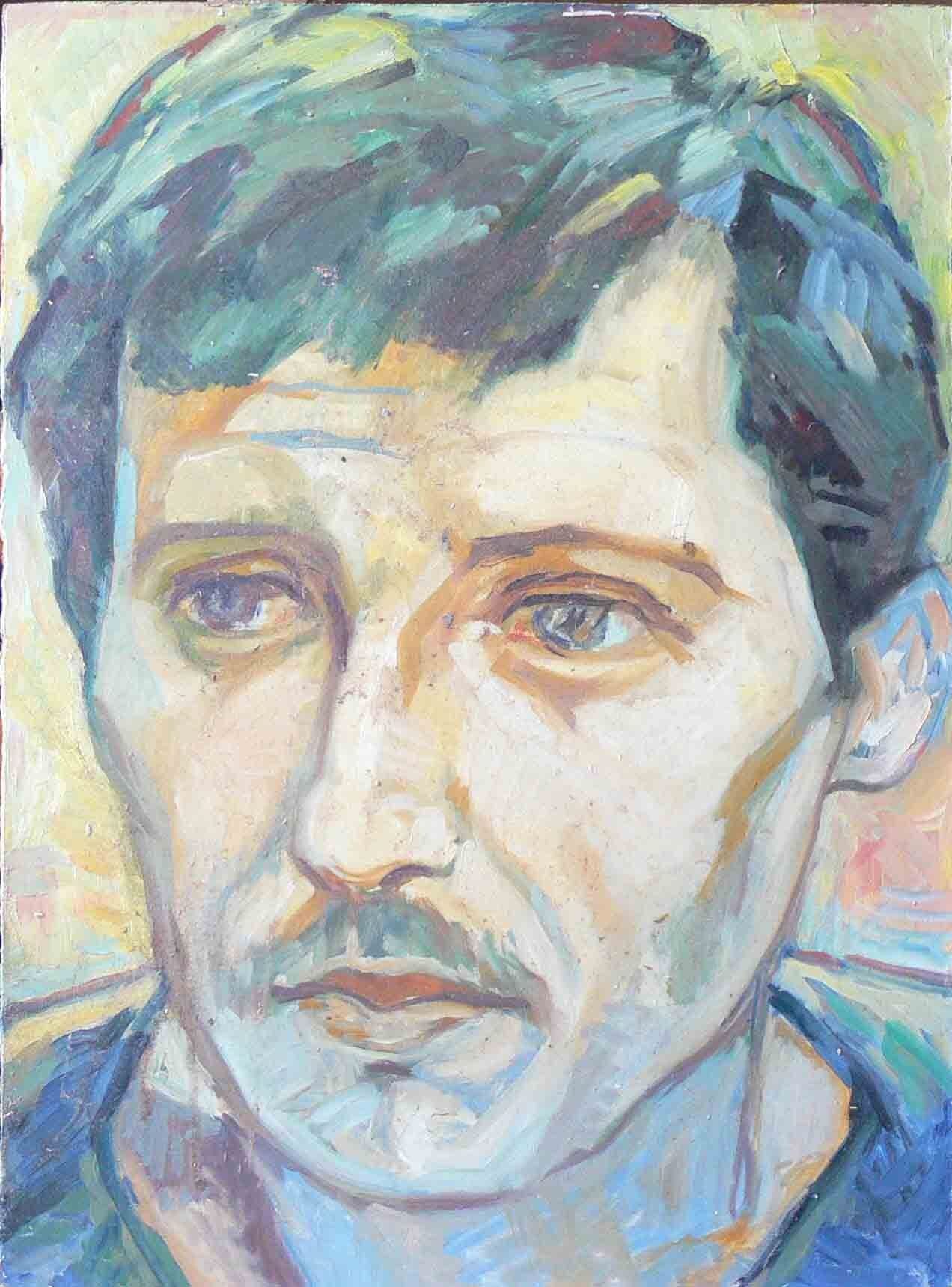Symbolic experimental archive piece of a male face by Mariusz Kaldowski