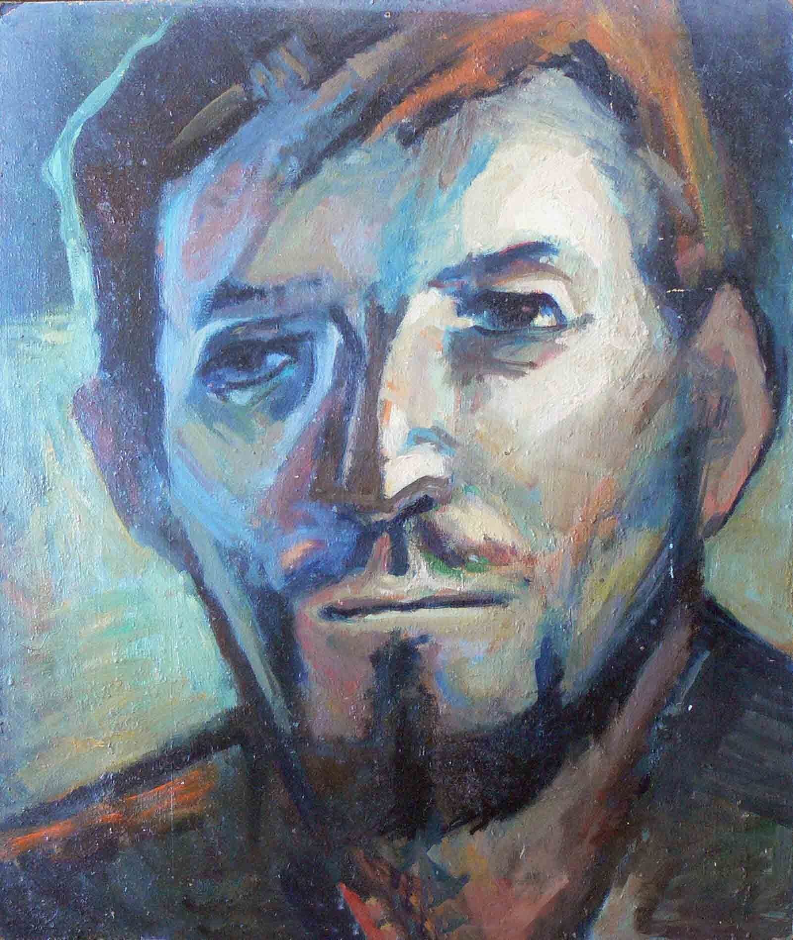 Painting of a male with beard and ginger hair by Mariusz Kaldowski