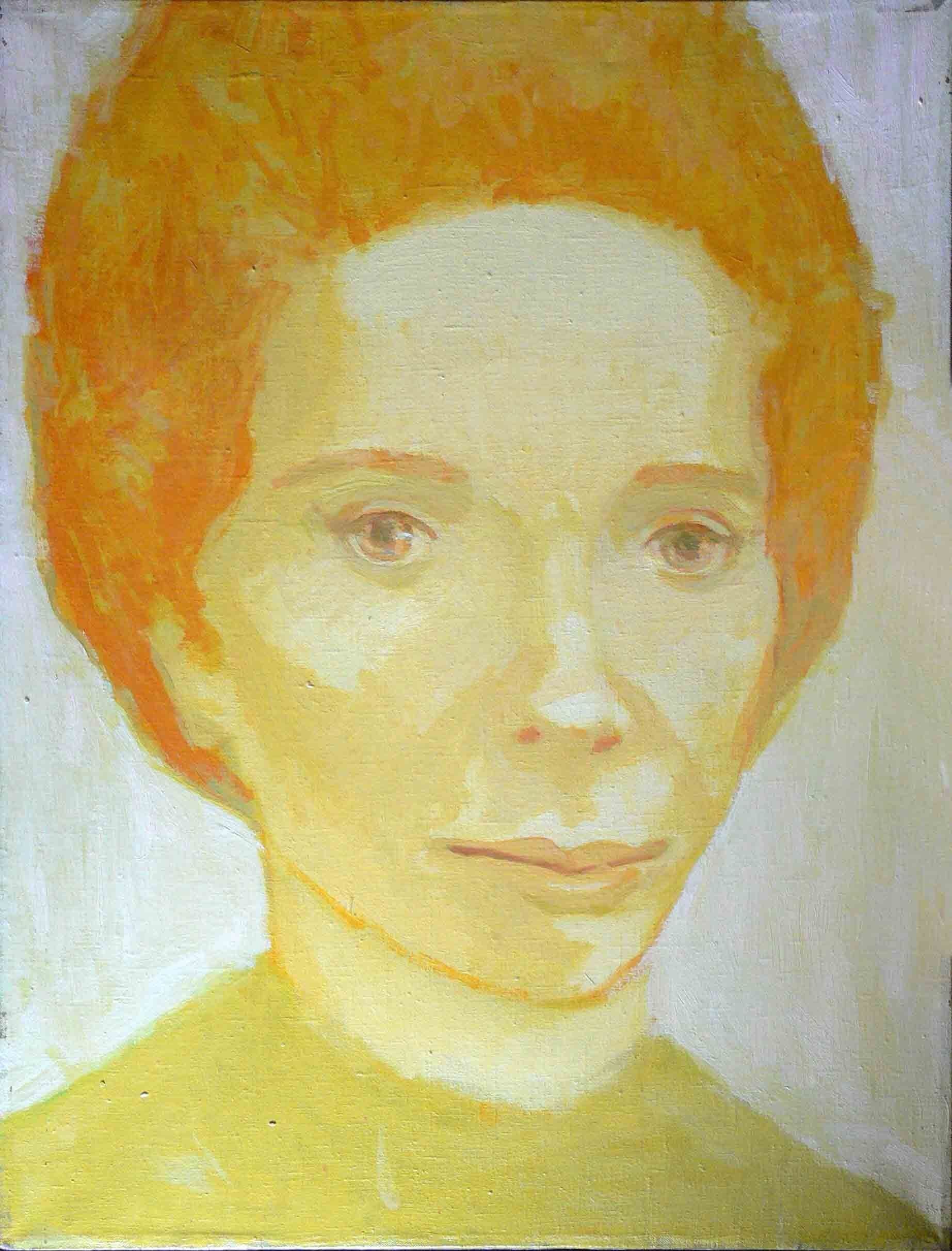 Painting of a female face with ginger hhair by Mariusz Kaldowski