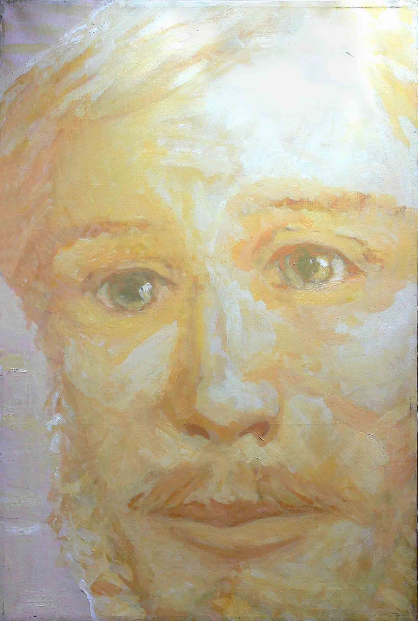 Abstract symbolic archive acrylic male portrait by Mariusz Kaldowski