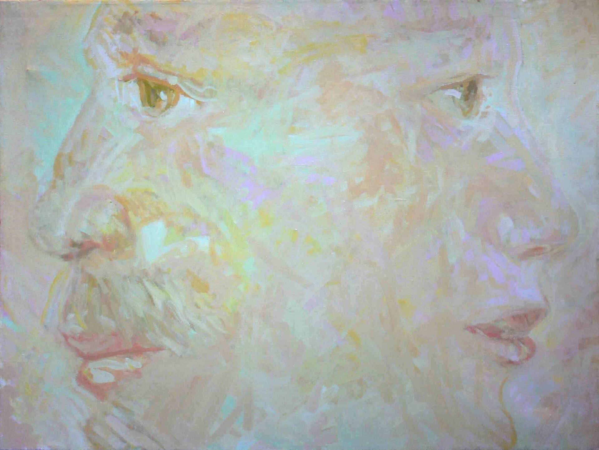 Abstract composition of two faces by Mariusz Kaldowski