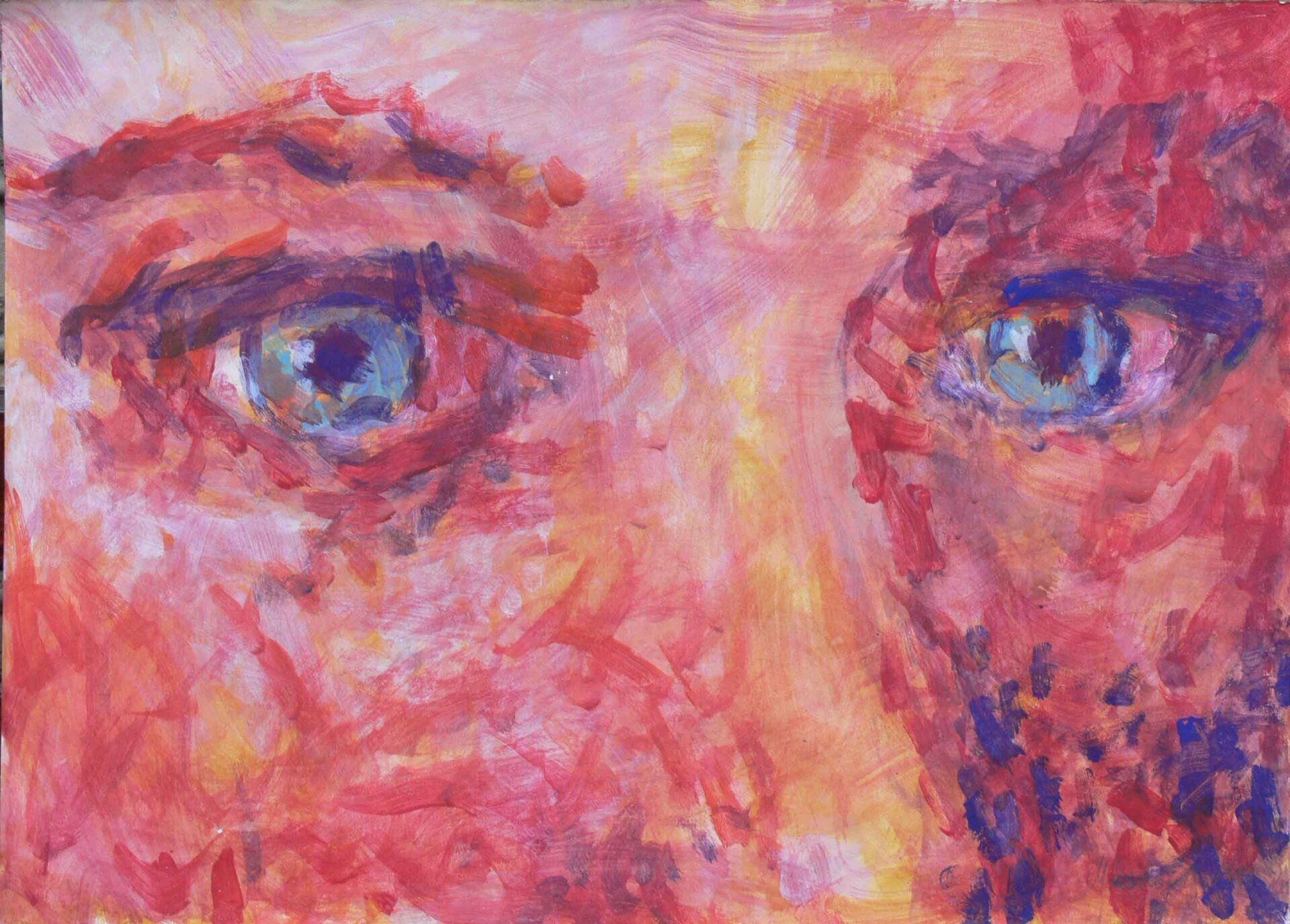 Figurative expression painting archive of a male face by Mariusz Kaldowski